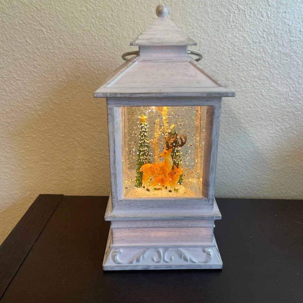 Confetti Lites Deer Owl Tree Lighted Shimmer Swirling Glitter Winter Christmas